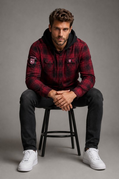 QLD Hooded Flannel Shirt