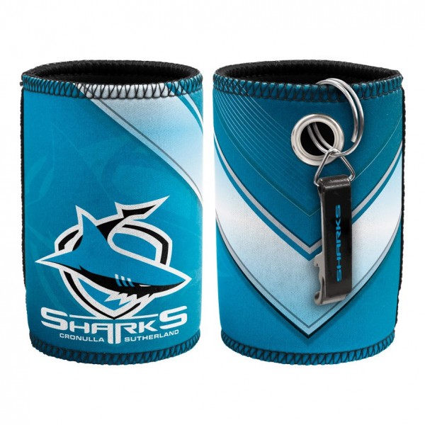 Sharks Stubby Holder with Bottle Opener